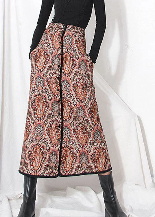 Dressing Tips Vintage French Print Fine Cotton Filled Skirts Winter