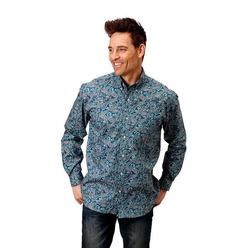 Premium Outfits Roper Western Shirt Mens L/S Canyon Collar Blue 03-001-0326-6005 BU