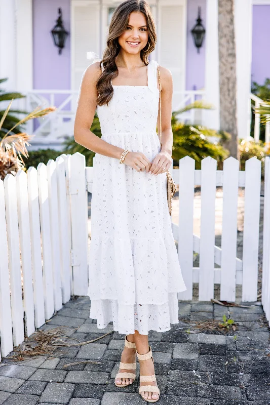 Editorial Design Put It All Together White Eyelet Midi Dress