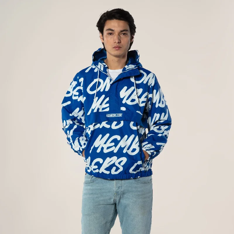 Sporty Chic Men's Translucent Camo Print Popover Jacket