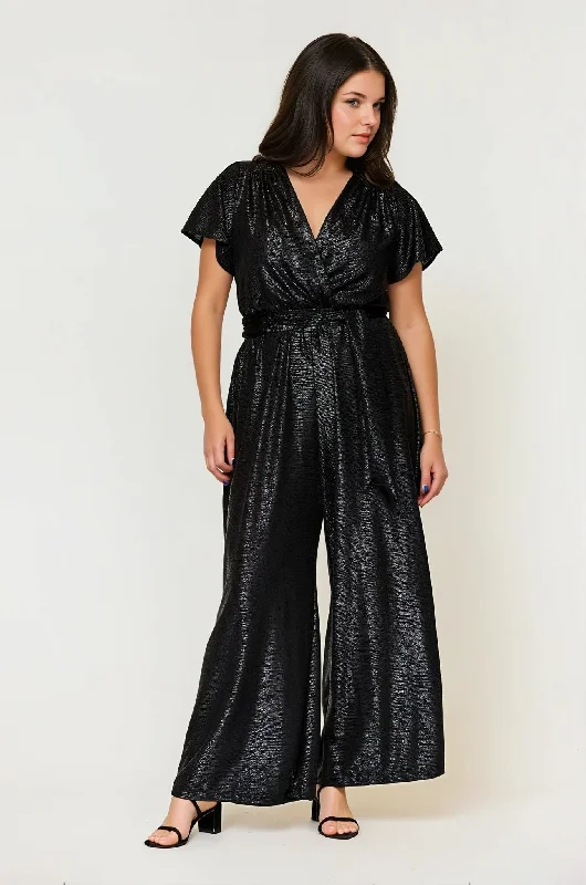 Minimal Style Helena Cap Sleeve Jumpsuit Black