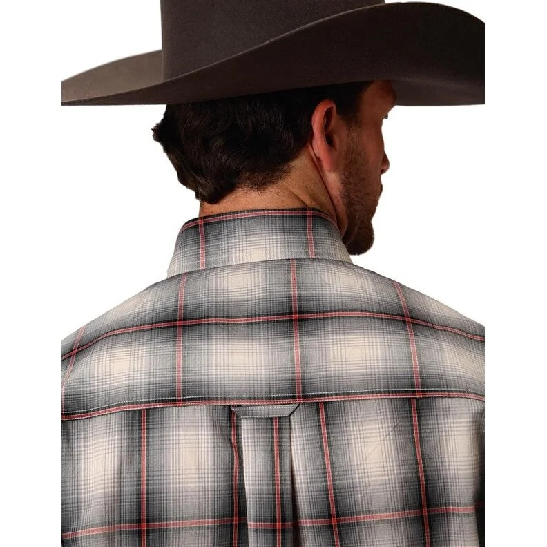 Versatile Style Roper Western Shirt Mens L/S Button Plaid Gray 03-001-0379-7012 GY