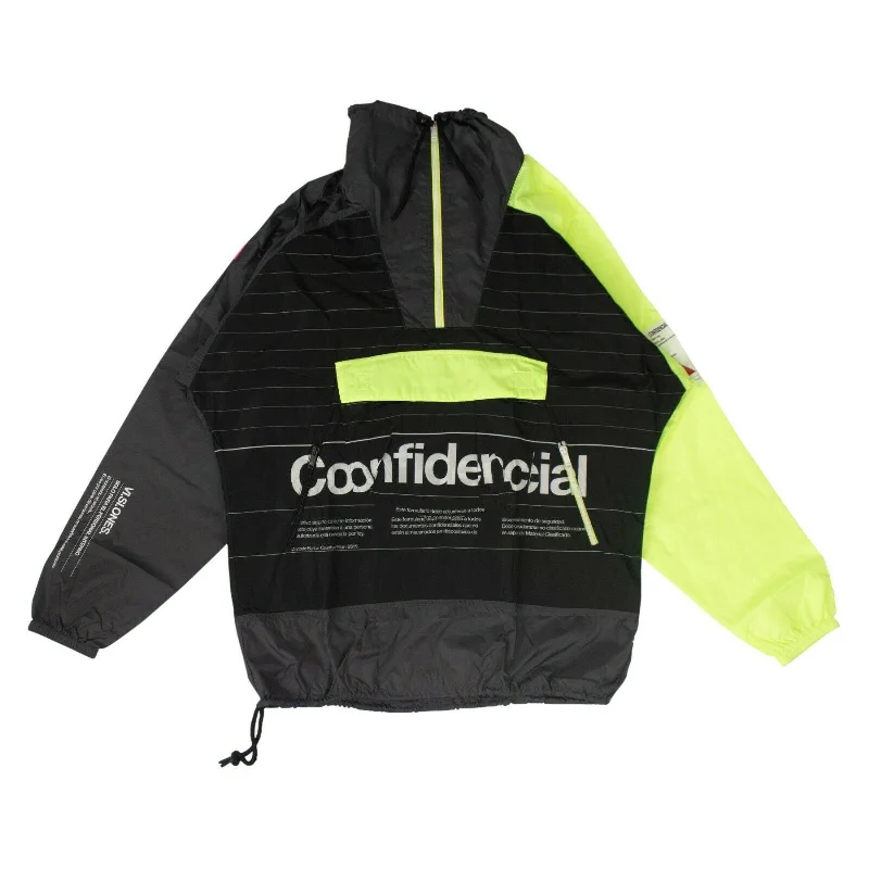 Stylish Sweaters Confidential Panel Windbreaker Jacket - Black