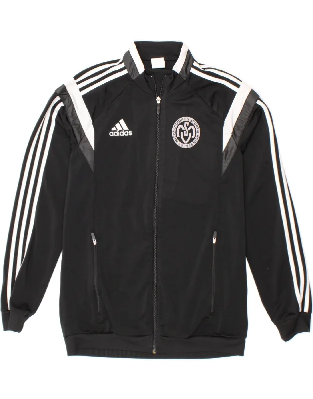 All-Day Wear ADIDAS Mens Graphic Tracksuit Top Jacket Medium Black Colourblock