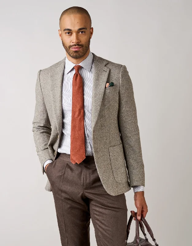 Lounge Wear Batten Light Brown Micro-design Blazer