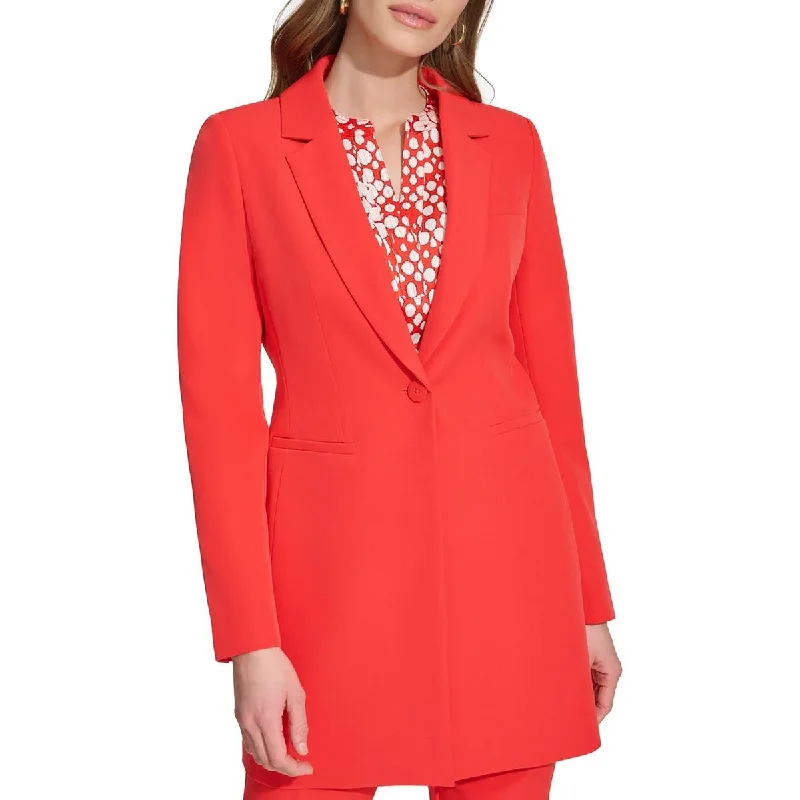 Sports And Leisure Womens Notch Collar Long One-Button Blazer
