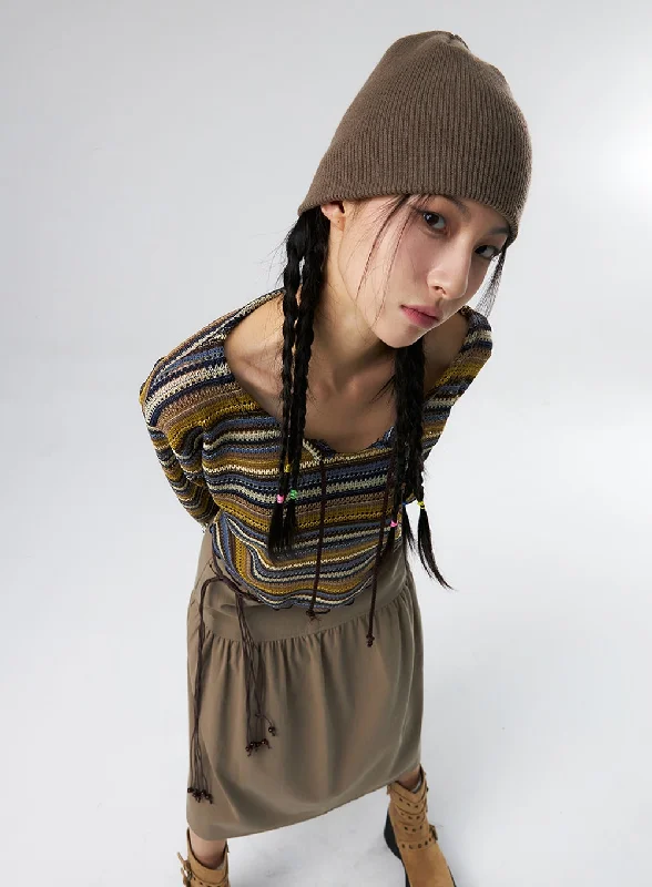 Personalized Design Stripe Knit Top IS327