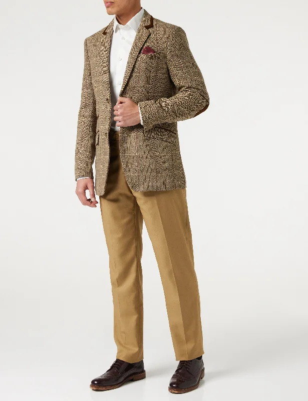 Versatile Looks CARLO - BROWN TWEED CHECK BLAZER