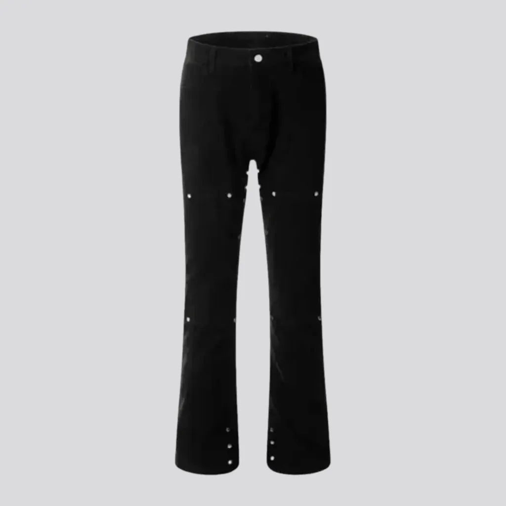 Practical Clothing Stylish mid-waist bootcut decorated men's jeans