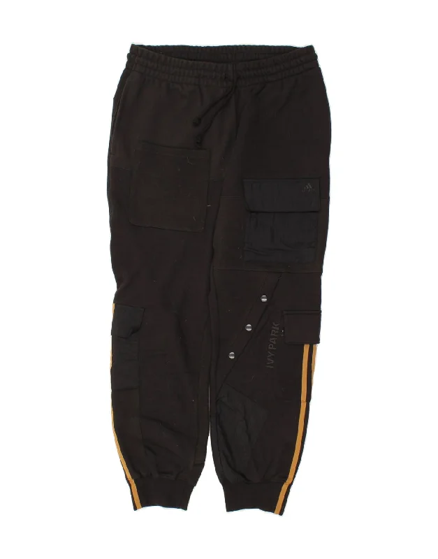 Sporty Suits ADIDAS Mens Cargo Tracksuit Trousers Joggers Small  Black Cotton