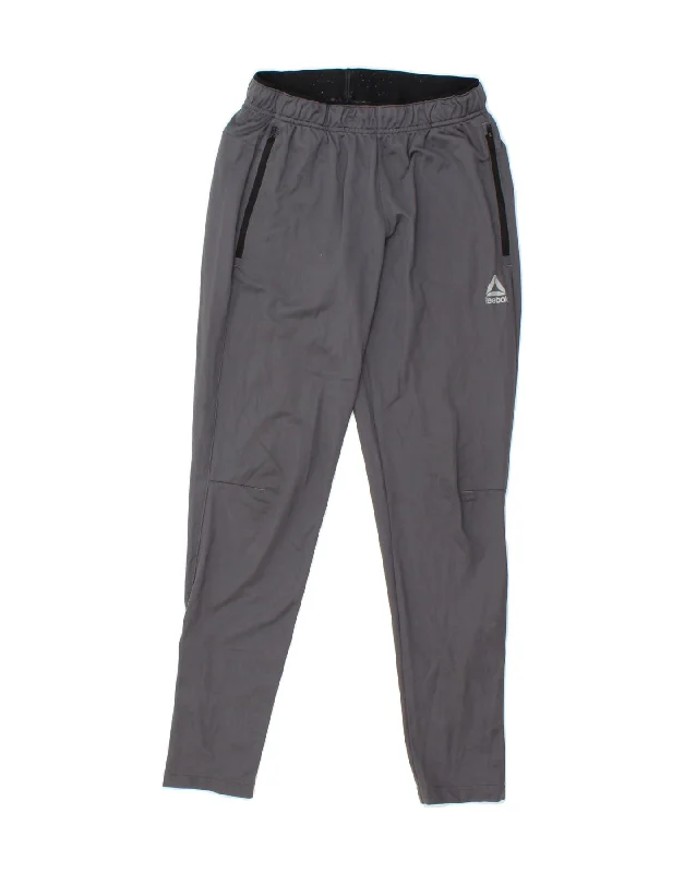 Wool Pants REEBOK Mens Tracksuit Trousers Small Grey Polyester