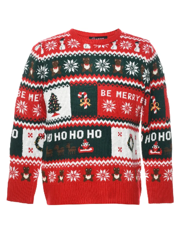 Smart Casual Nordic Print Christmas Jumper - S
