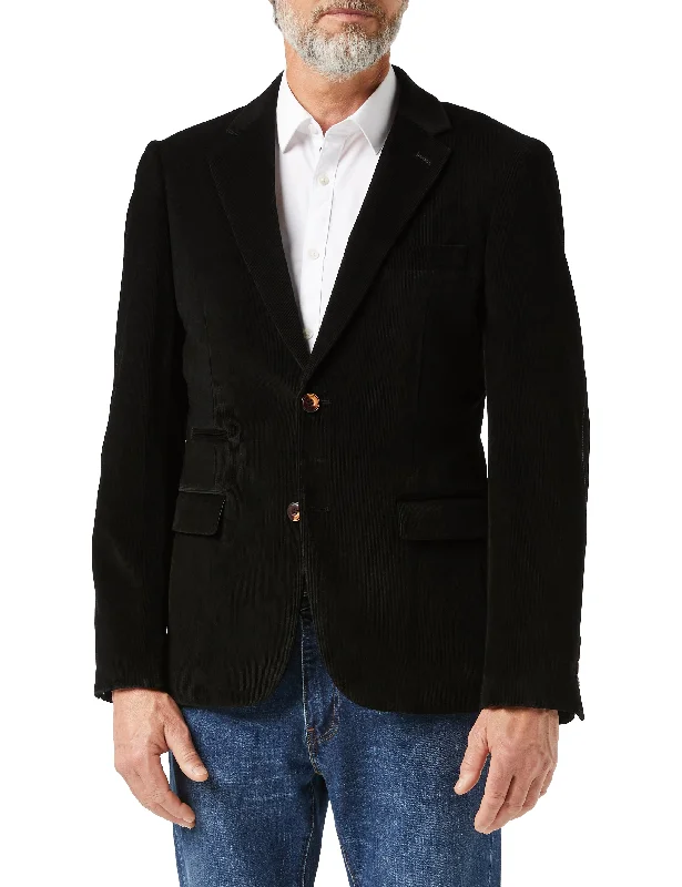 Active Wear MATTHEW - Black Corduroy Blazer Jacket