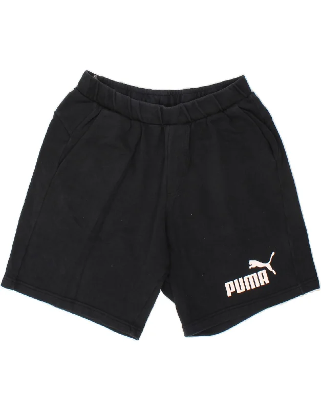 Minimalist Style PUMA Mens Graphic Sport Shorts Large Navy Blue Cotton