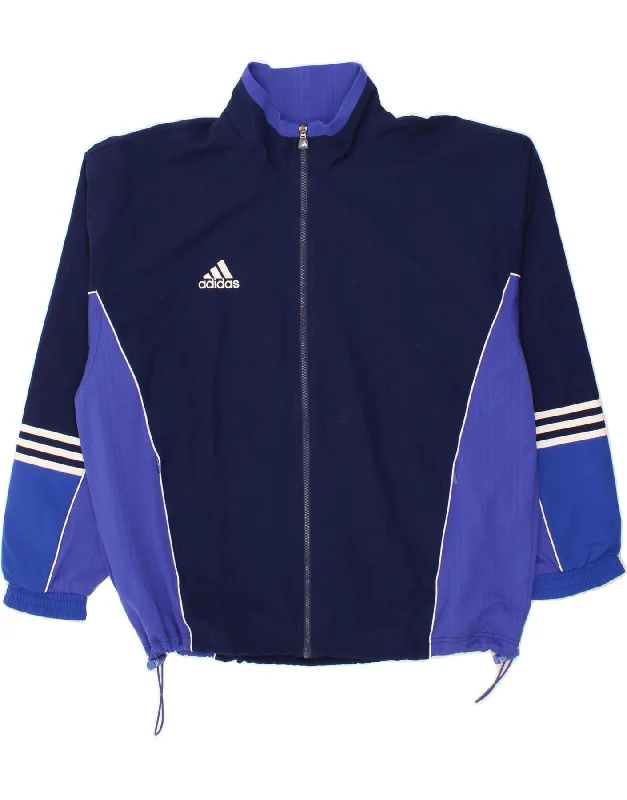 Timeless Style ADIDAS Mens Tracksuit Top Jacket UK 44/46 Large Navy Blue Colourblock