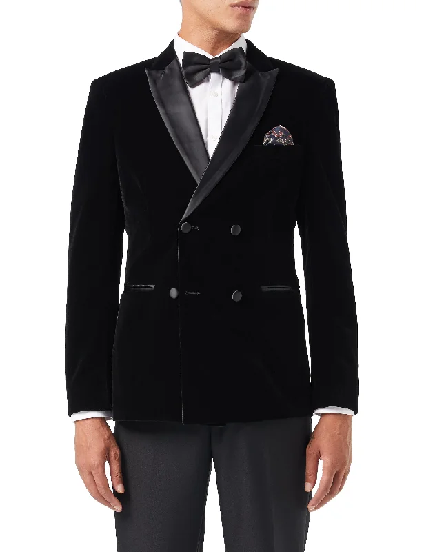 Casual Jackets SMITH - TUXEDO VELVET DOUBLE BREASTED BLAZER