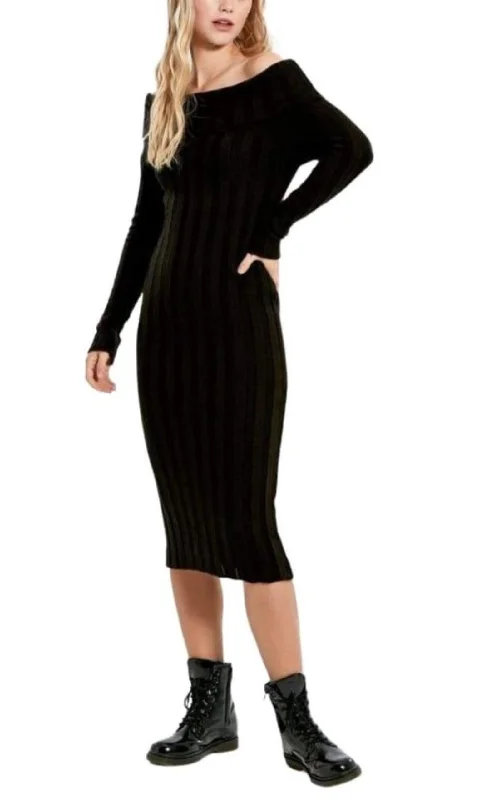 Fashionable Prints Black Bodycon off Shoulder Dress