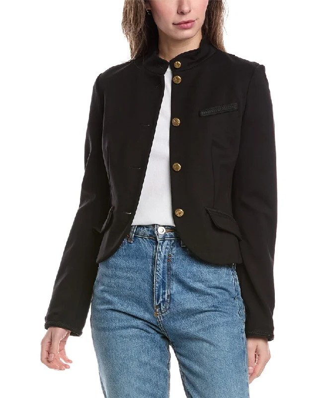 Romantic Data rag & bone Slade Braided Cropped Ponte Blazer