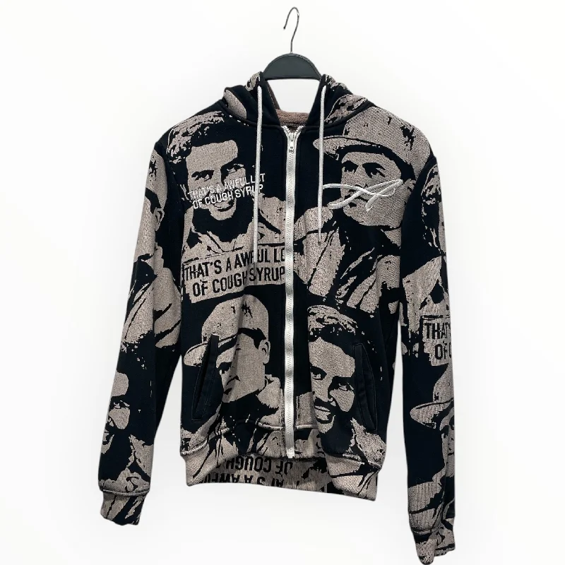 Urban Comfort That's a Awful Lot of Cough Syrup/Zip Up Hoodie/All Over Print/Cotton/KHK/X ASAALI EL CHAPO
