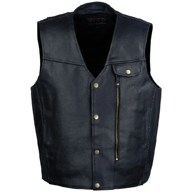 Outdoor Clothing Event Leather XS5381 Men's Classic Black ‘Pistol Pete’ Leather Vest
