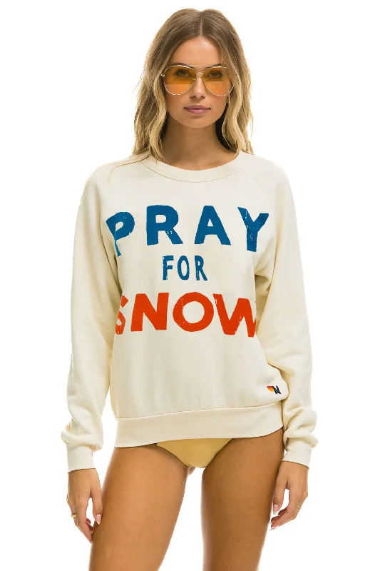 Puffer Jackets PRAY FOR SNOW SWEATSHIRT - VINTAGE WHITE