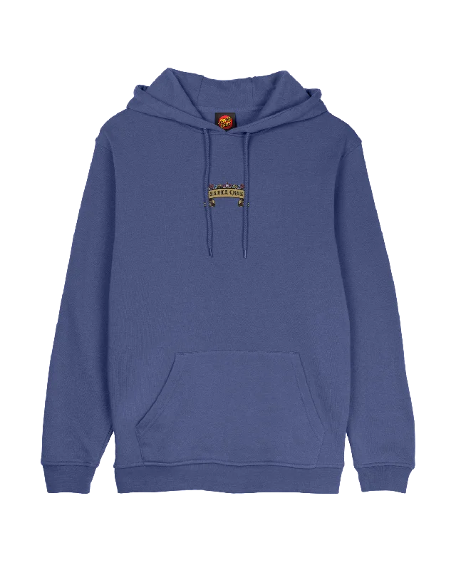 Laid-Back Style Guzman Scroll Front Hoodie in Navy Dusk