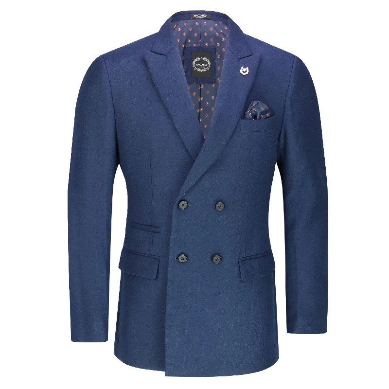 Stylish Comfort MARCO - DOUBLE BREASTED NAVY TWEED JACKET