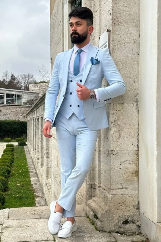 Heavy Coats Men Three Piece Suit Sky Blue Wedding Suit Dinner Suit Slim Fit Suit Formal Party Wear Suit Bespoke Tailoring Heavy Coats Men Three Piece Suit Sky Blue Wedding Suit Dinner Suit Slim Fit Suit Formal Party Wear Suit Bespoke Tailoring
