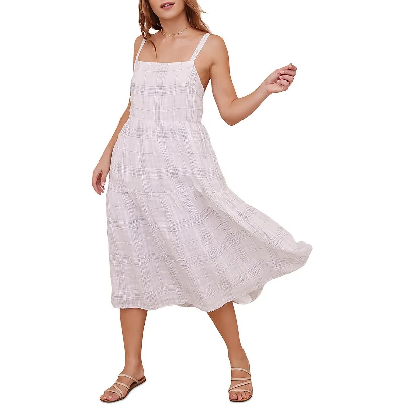 Sports Series Bella Dahl Womens   Linen Tie Back Midi Dress