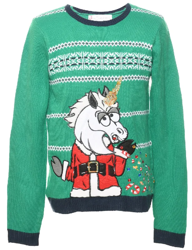 Smart Wear Unicorn Christmas Jumper - M