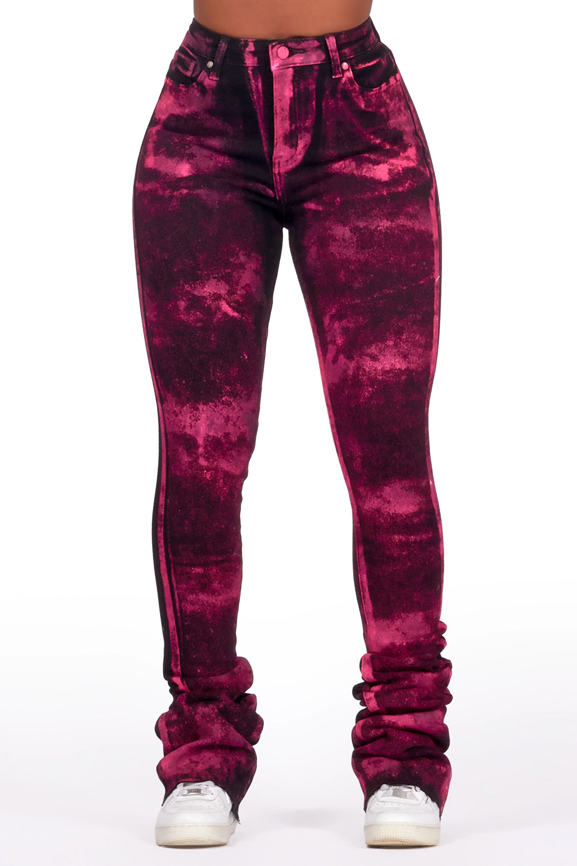 Fashionable And Fashionable Sherian Black Painted Super Stacked Jean