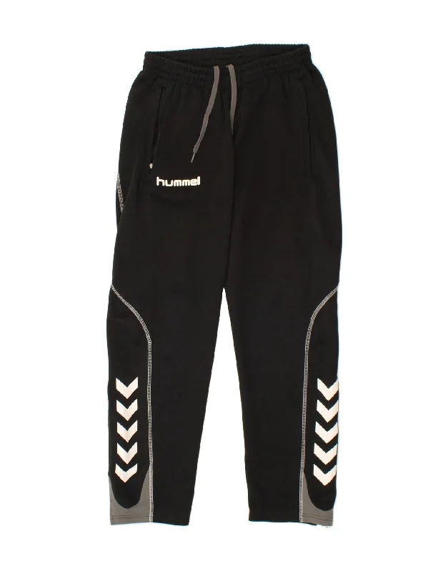Easygoing Fashion HUMMEL Mens Graphic Tracksuit Trousers Medium Black Colourblock