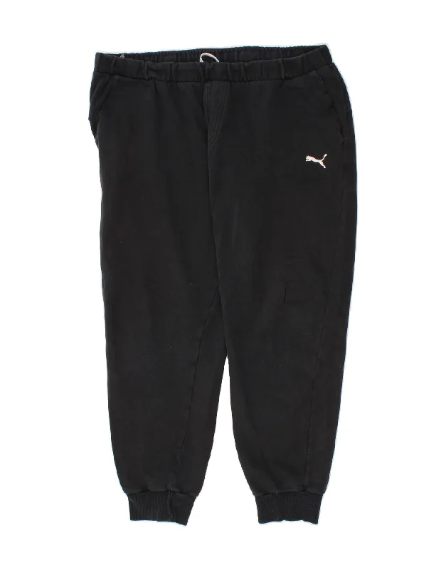 Laid-Back Style PUMA Mens Tracksuit Trousers Joggers 2XL Black Cotton