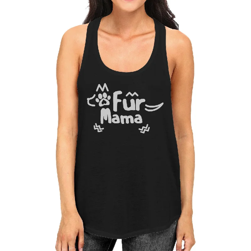 Sporty Suits Fur Mama Women's Black Racerback Tanks Unique Gifts For Dog Owners