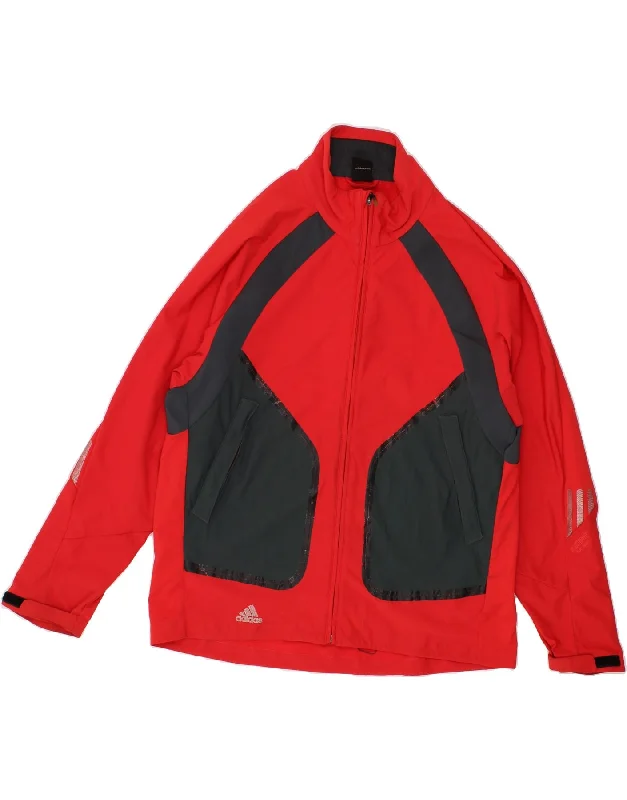 Jogging Jackets ADIDAS Mens Tracksuit Top Jacket L Red Colourblock Polyester