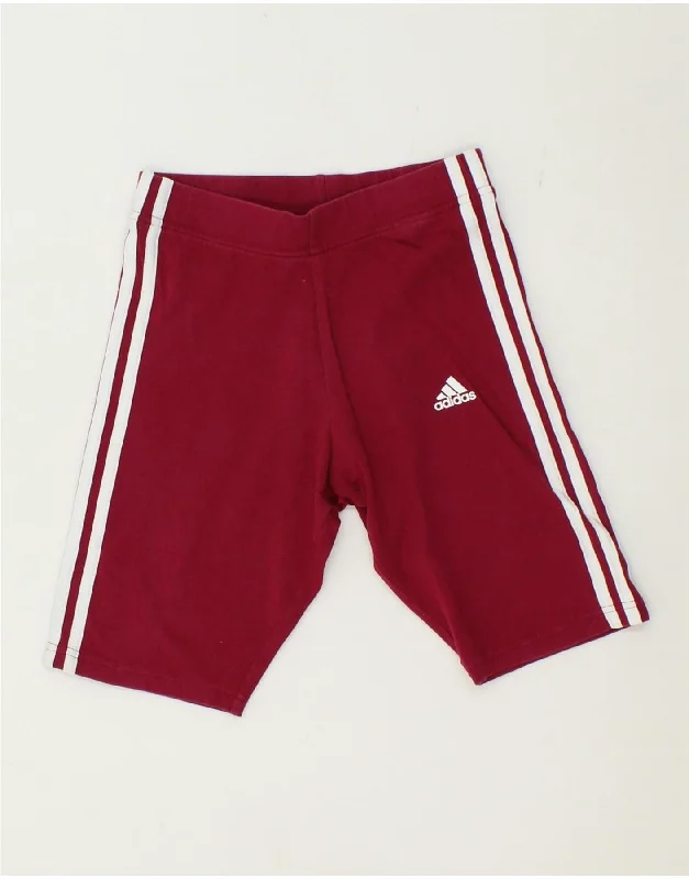 Luxury Customization ADIDAS Womens Sport Shorts UK 4/6 XS  Maroon Cotton