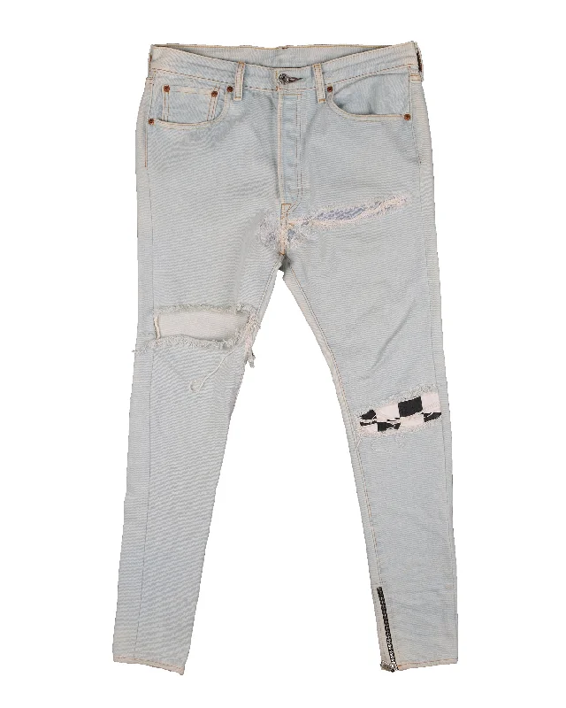 Outdoor Wear Distressed Denim