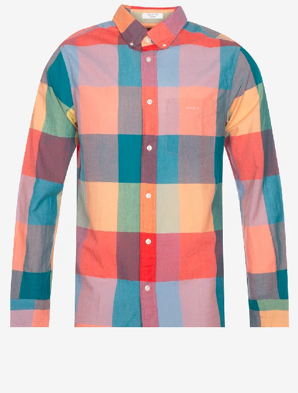 Street Hoodies Regular Indian Madras Shirt Pumpkin Orange