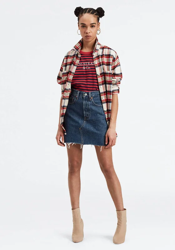 High Street Design Levis® Deconstructed Iconic Boyfriend Skirt, Indigo-Blue 0009