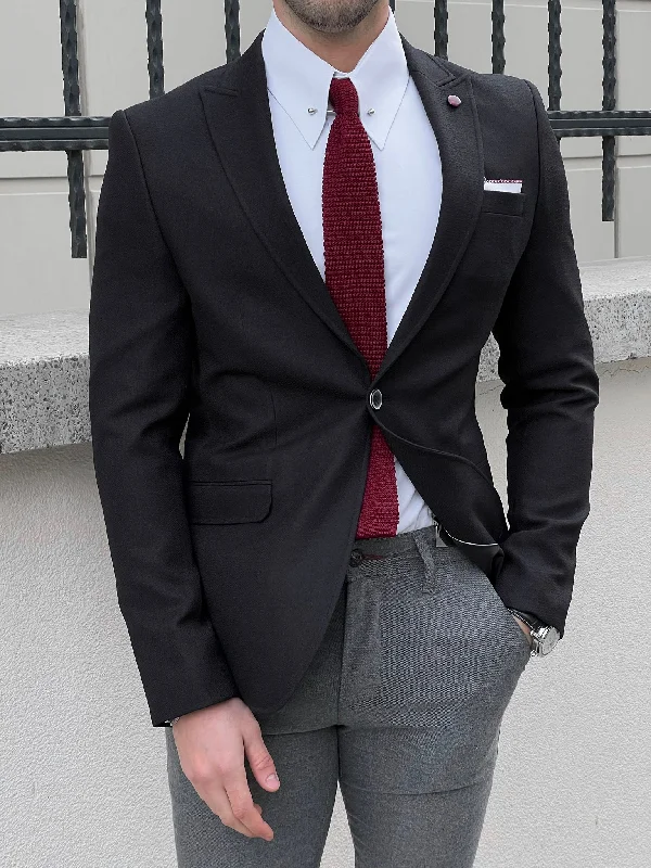 Effortless Style Louis Slim Fit High Quality Black Blazer