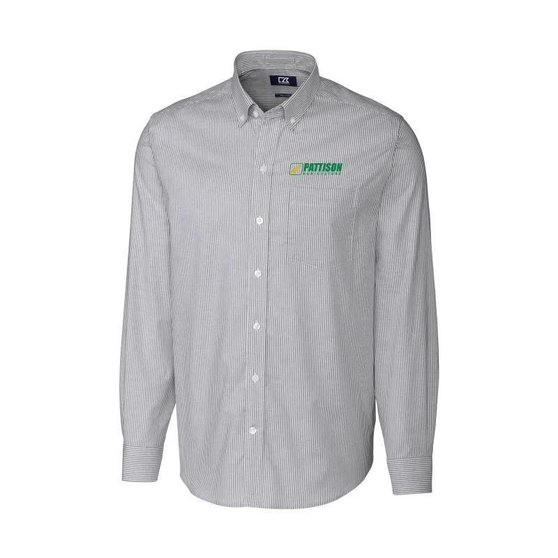 Modern Comfort Men's Cutter & Buck Stretch Oxford Stripe LS Dress Shirt