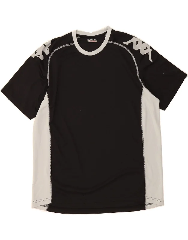 Practical Clothing KAPPA Mens Graphic T-Shirt Top 2XL Black Colourblock Polyester
