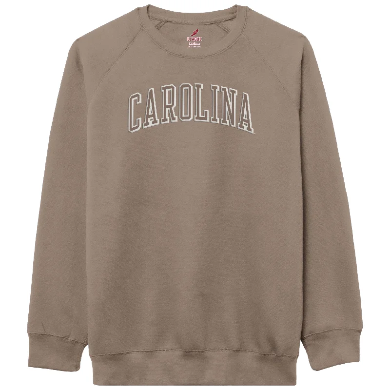 Comfortable Style Mocha Brown Carolina Tar Heels Embroidered Crewneck Sweatshirt by League