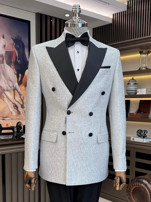 Puffer Jackets White Double Breasted Tuxedo 2-Piece