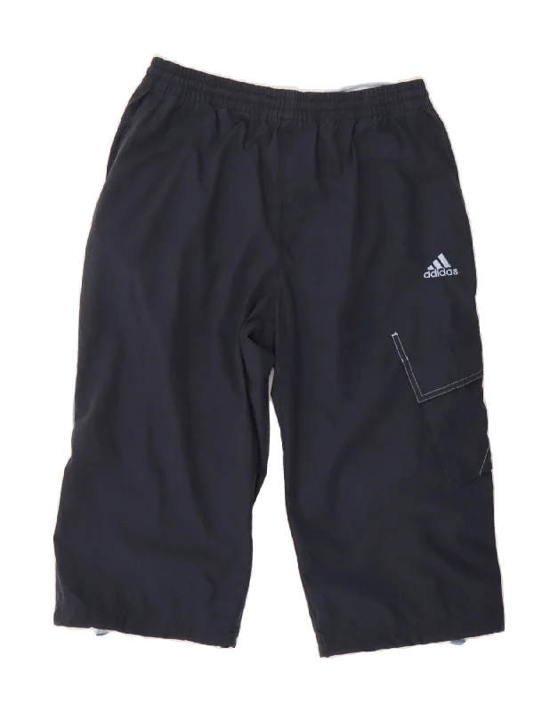 Stylish Comfort ADIDAS Mens Capri Tracksuit Trousers Small  Navy Blue Polyester