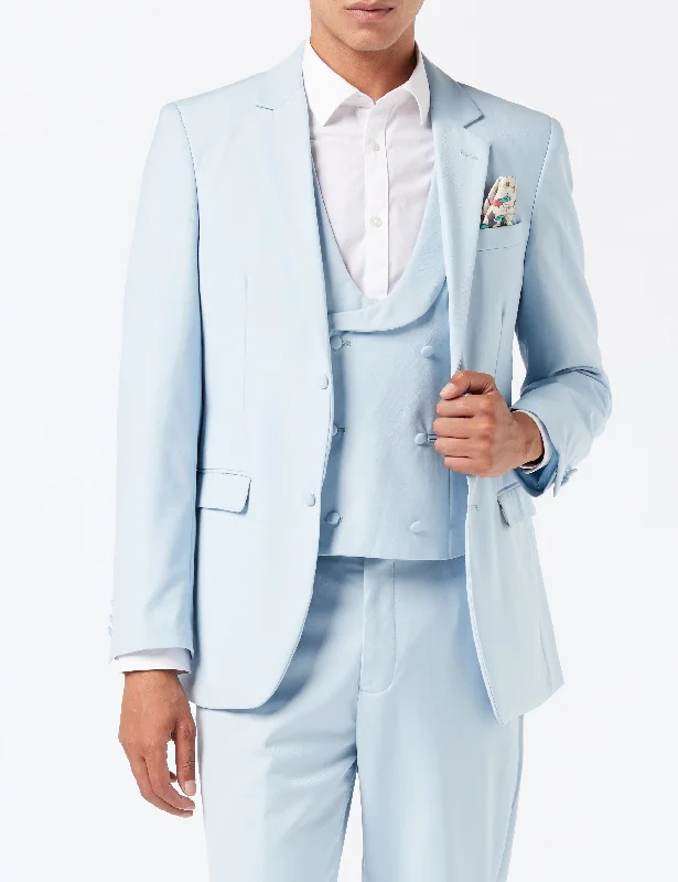 Techwear Fashion LETE - PALE BLUE SUMMER WEDDING JACKET & WAISTCOAT