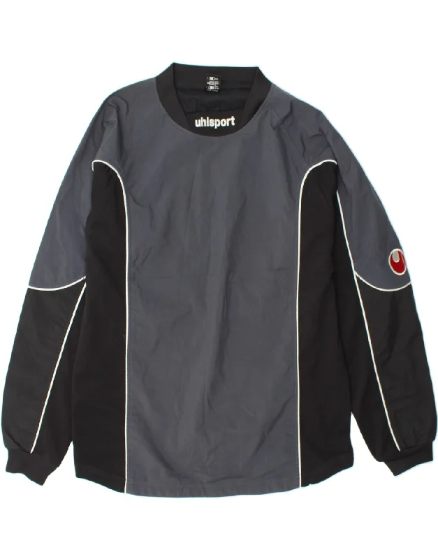 Street Hoodies UHLSPORT Mens Top Long Sleeve UK 45/47 XL Grey Colourblock Polyester
