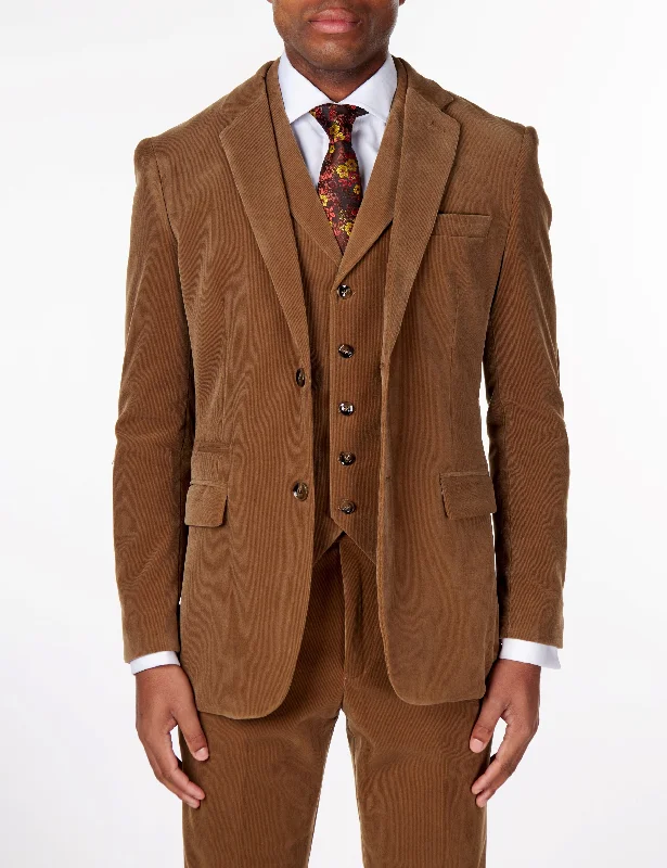 Relaxed Wardrobe CORDUORY TAN TAILORED FIT JACKET