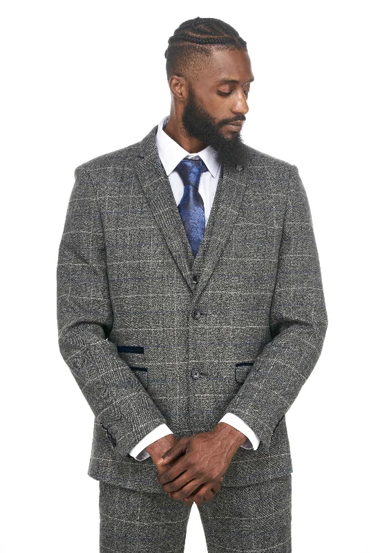 Statement Shoes Scott Grey Check Tweed Blazer | Check Blazer | Office Wear