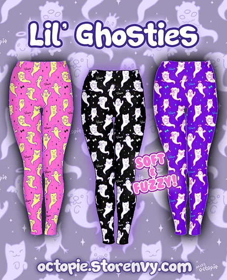 Versatile Itinerary Lil' Ghosties Velvet Leggings